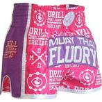 Fluory Dames Kickboks Broekje Muay Thai Short Drill Roze, Nieuw, Fluory, Maat 56/58 (XL), Roze