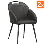Stoelen | BELIZE | Microvezel/Metaal | Anthracite | Zwarte, Verzenden, Nieuw in verpakking
