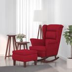 vidaXL Schommelstoel met houten poten en voetenbank fluweel, Huis en Inrichting, Stoelen, Verzenden, Nieuw
