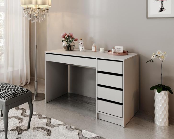 Kaptafel Arco - Beige - 120 cm | 5 lades | Make-up tafel, Handtassen en Accessoires, Uiterlijk | Cosmetica en Make-up, Nieuw, Verzenden