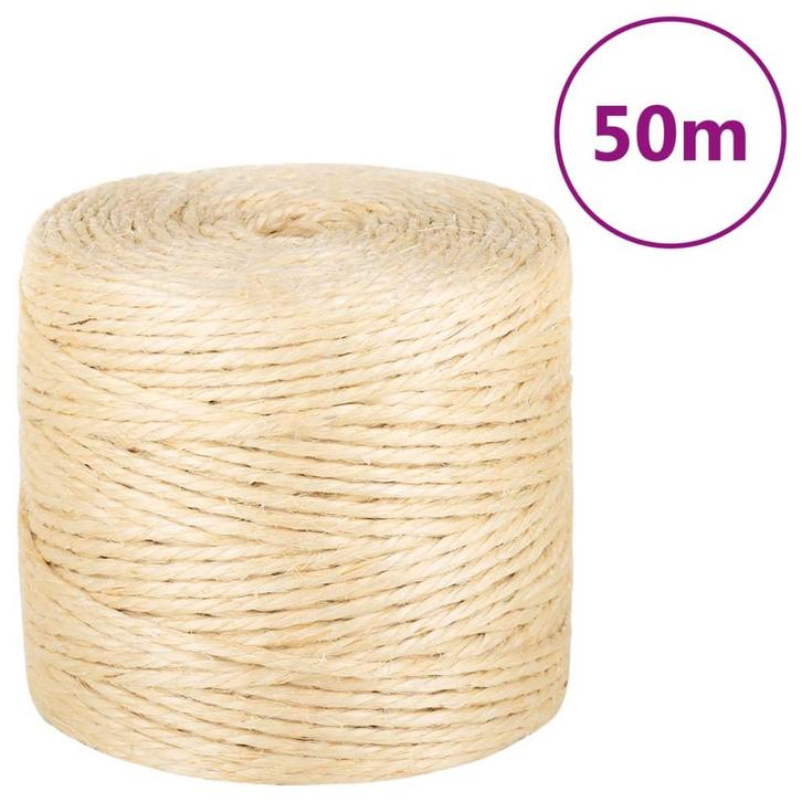 vidaXL Touw 4 mm 50 m 100% sisal, Doe-het-zelf en Bouw, IJzerwaren en Bevestigingsmiddelen, Nieuw, Verzenden
