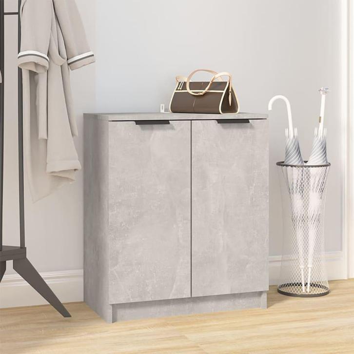 vidaXL Schoenenkast 59x35x70 cm bewerkt hout betongrijs, Huis en Inrichting, Kasten | Overige, Nieuw, Verzenden