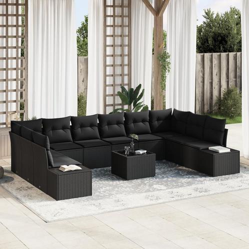 vidaXL 11-delige ligzetelset met kussens beige poly rattan, Tuin en Terras, Tuinsets en Loungesets, Nieuw, Verzenden