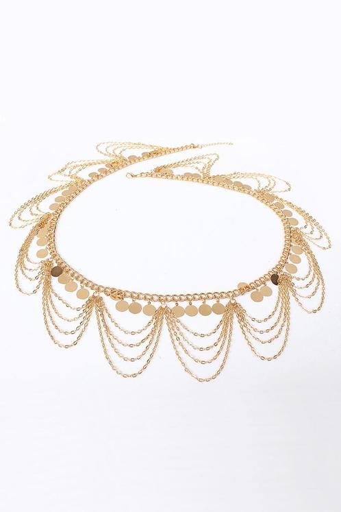 Buikketting Goud Buikriem Gouden Buik Ketting Muntjes Belly, Handtassen en Accessoires, Kettingen, Goud, Nieuw, Ophalen of Verzenden
