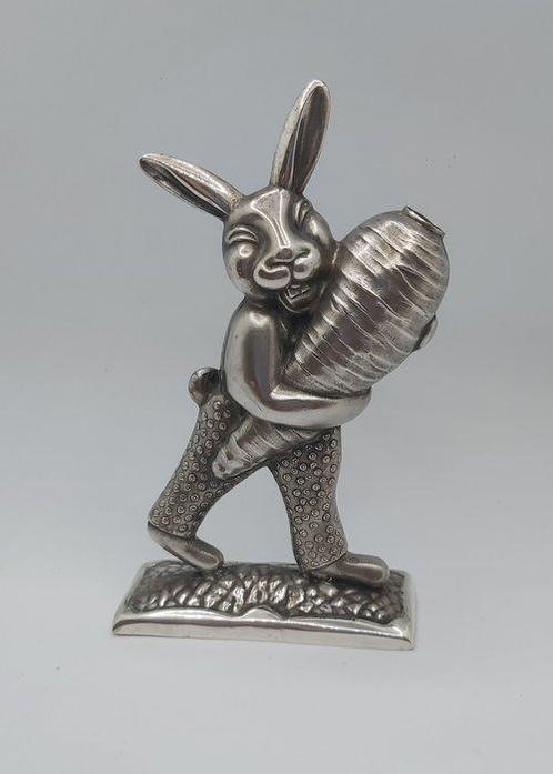 Beeldje - Lindo Paliteiro (Coelho e Cenoura) - .833 zilver, Antiek en Kunst, Antiek | Zilver en Goud