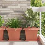 vidaXL Vierkante Bloempot 6 pcs Baksteenrood 43 x 43 x 33,5, Tuin en Terras, Verzenden, Nieuw