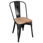 Stoelen | BISTRO | Hout/Staal | Hout (Essen) | Zwart Frame, Verzenden, Nieuw in verpakking