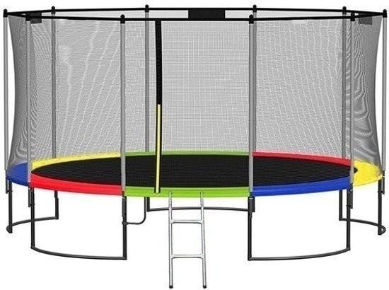 Regenboogtrampoline met veiligheidsnet - 305 cm diameter..., Kinderen en Baby's, Speelgoed | Buiten | Trampolines, Nieuw, Ophalen of Verzenden