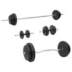 vidaXL Halterset met gewichten 90 kg, Sport en Fitness, Verzenden, Nieuw