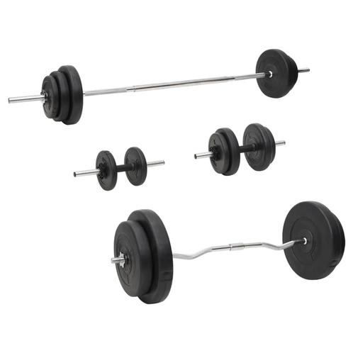 vidaXL Halterset met gewichten 90 kg, Sport en Fitness, Fitnessmaterialen, Nieuw, Verzenden