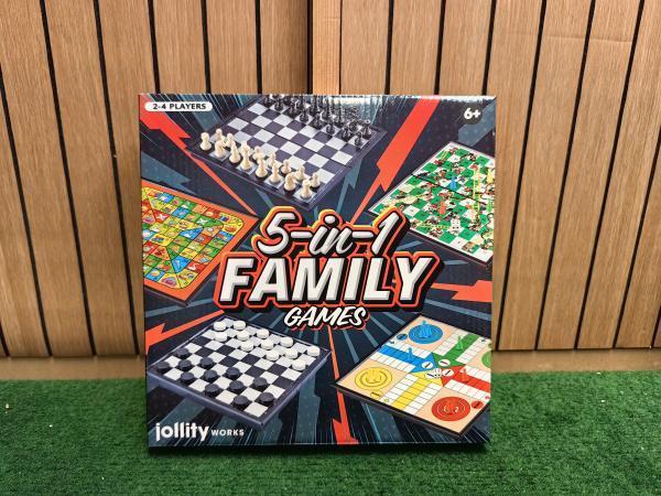Veiling - 5 in 1 Family Games Bordspel - Nieuw, Hobby en Vrije tijd, Gezelschapsspellen | Bordspellen, Nieuw