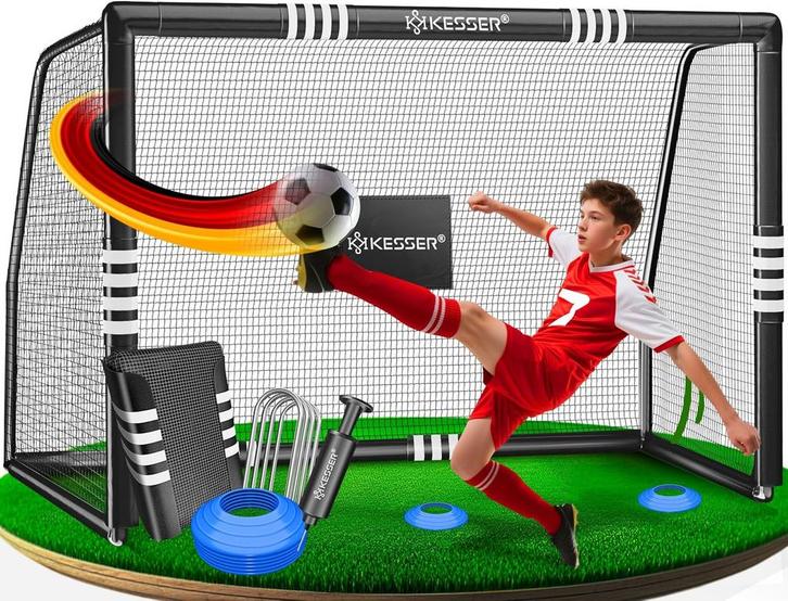 Voetbaldoel - Stalen Frame - 180x120 cm - Zwart - KESSER®, Kinderen en Baby's, Speelgoed | Overig, Verzenden