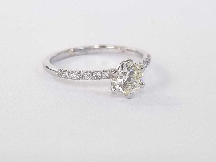 Bague de fiançailles - 14 carats Or blanc - 0.80ct. tw., Handtassen en Accessoires, Antieke sieraden