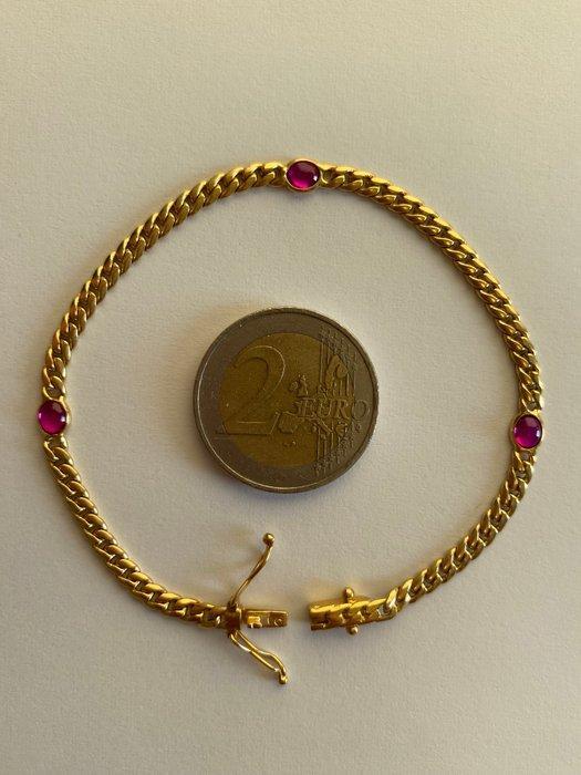 Schakelarmband - 18 karaat Geel goud - 0.90ct. tw. Spinel -, Handtassen en Accessoires, Antieke sieraden