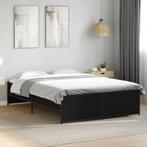 vidaXL Bedframe bewerkt hout metaal zwart 120x200 cm, Verzenden, Nieuw