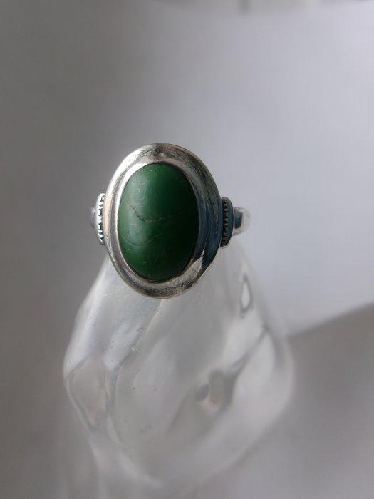 Zilver, Groen Turquoise - Ring - Art Deco, Antiek en Kunst, Kunst | Designobjecten