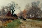 Henry Charles Fox (1860-1925) - A logging team on a track, Antiek en Kunst, Kunst | Schilderijen | Klassiek