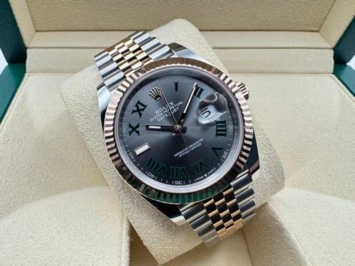 Rolex - Datejust 41 steel/rose gold Wimbledon - 126331 -, Handtassen en Accessoires, Horloges | Heren
