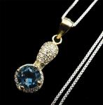 Topaas - Zilver, Hanger Sceptre de Clarté in Topaas Bleue:, Antiek en Kunst