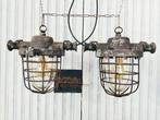 Plafondlamp (2) - Aluminium, Glas, Metaal, Antiquités & Art, Antiquités | Éclairage