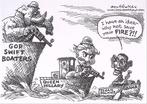 Pentekening Amerika - Snelle schippers (lijst optie), Antiek en Kunst, Verzenden