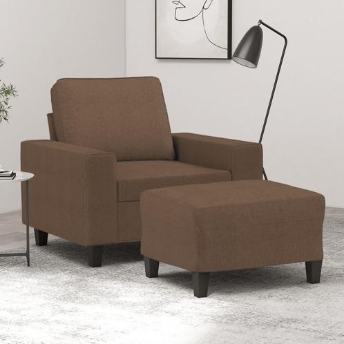 vidaXL Fauteuil met voetenbank 60 cm stof bruin, Huis en Inrichting, Zetels | Zetels, Nieuw, Verzenden