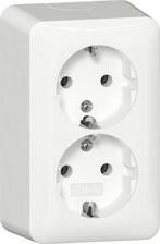 Gira Opbouw Dubbele Schuko Stopcontact Puur Wit - 478014, Doe-het-zelf en Bouw, Verzenden, Nieuw