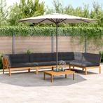 vidaXL 5-delige Loungeset pallet met kussens massief, Tuin en Terras, Verzenden, Nieuw