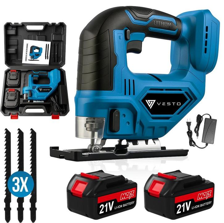 Vesto® Accu Decoupeerzaag – 21V Li-Ion – Variabele Snelheid, Doe-het-zelf en Bouw, Gereedschap | Overige machines, Verzenden