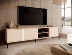 TV-Meubel Beige 203x39x53 - TV-Kast - Metalen poten, Nieuw, Overige materialen, 25 tot 50 cm, 200 cm of meer