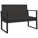 Zwarte Tuinbank met Kussens 106cm | OP = OP | 74%, Tuin en Terras, Verzenden, Nieuw, Rotan