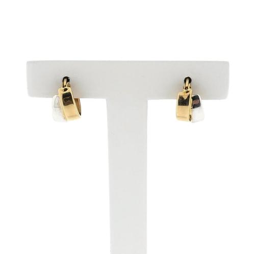 Bicolor gouden oorringen | Ø 12 mm (witgoud, oorbellen), Handtassen en Accessoires, Oorbellen, Overige kleuren, Gebruikt, Goud
