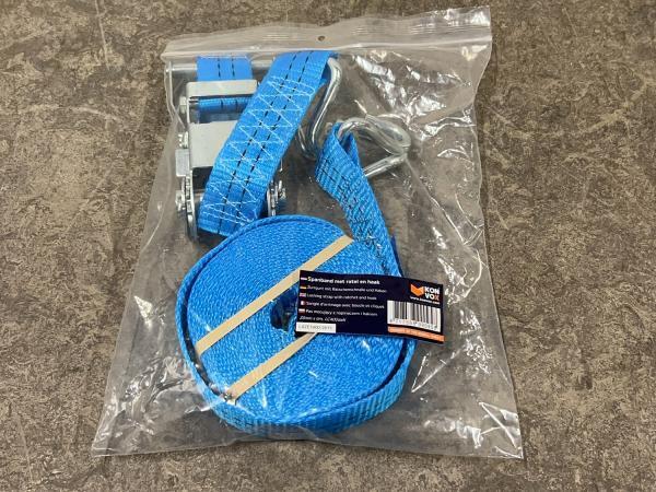 Veiling - 5x Konvox spanband met ratel en haak 35mm x 6m, Autos : Divers, Remorques Pièces