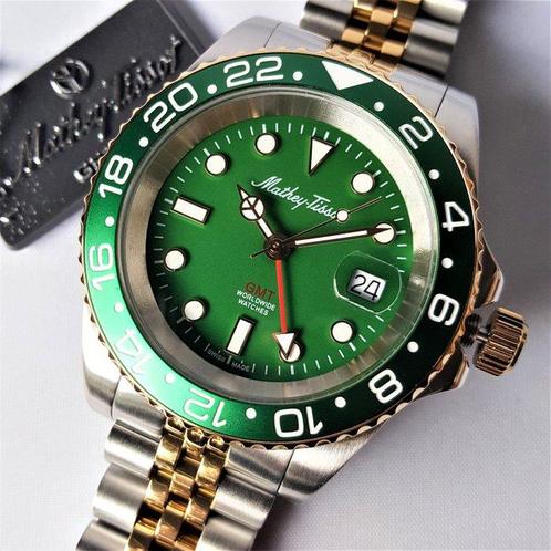 Mathey-Tissot - GMT - Worldwide - Swiss 18K Gold - New -, Handtassen en Accessoires, Horloges | Heren