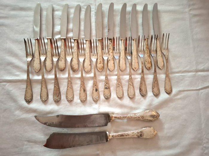Dessertservies (25) - Verzilverd, Antiek en Kunst, Antiek | Meubels | Tafels