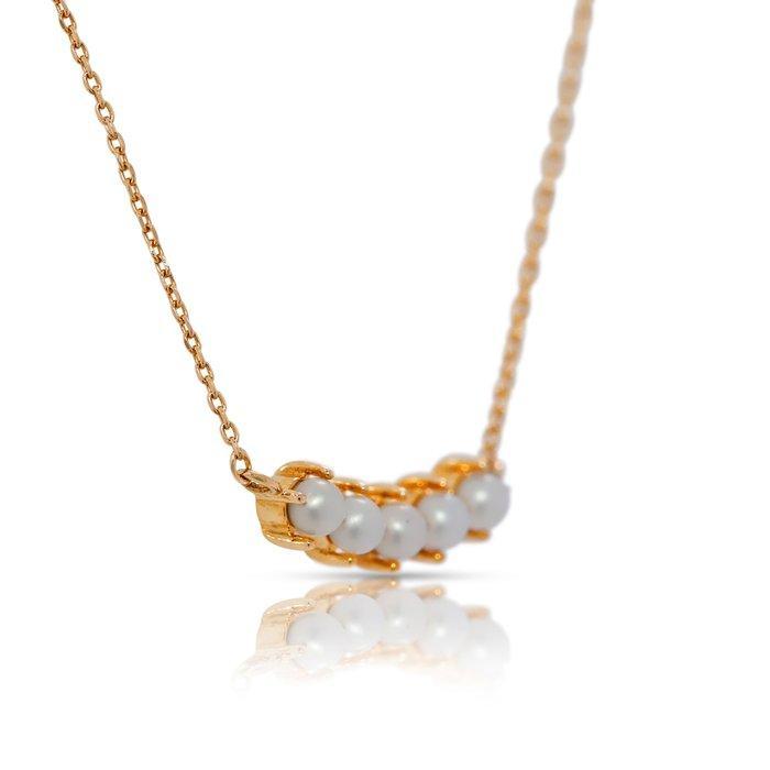Zonder Minimumprijs - Halsketting - 10 kt. Geel goud Parel, Handtassen en Accessoires, Kettingen