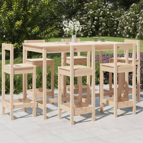 vidaXL 7-delige Barset massief grenenhout, Tuin en Terras, Tuinsets en Loungesets, Nieuw, Verzenden