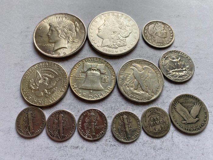 Verenigde Staten. Set van 13 zilveren munten, Postzegels en Munten, Munten | Europa | Niet-Euromunten