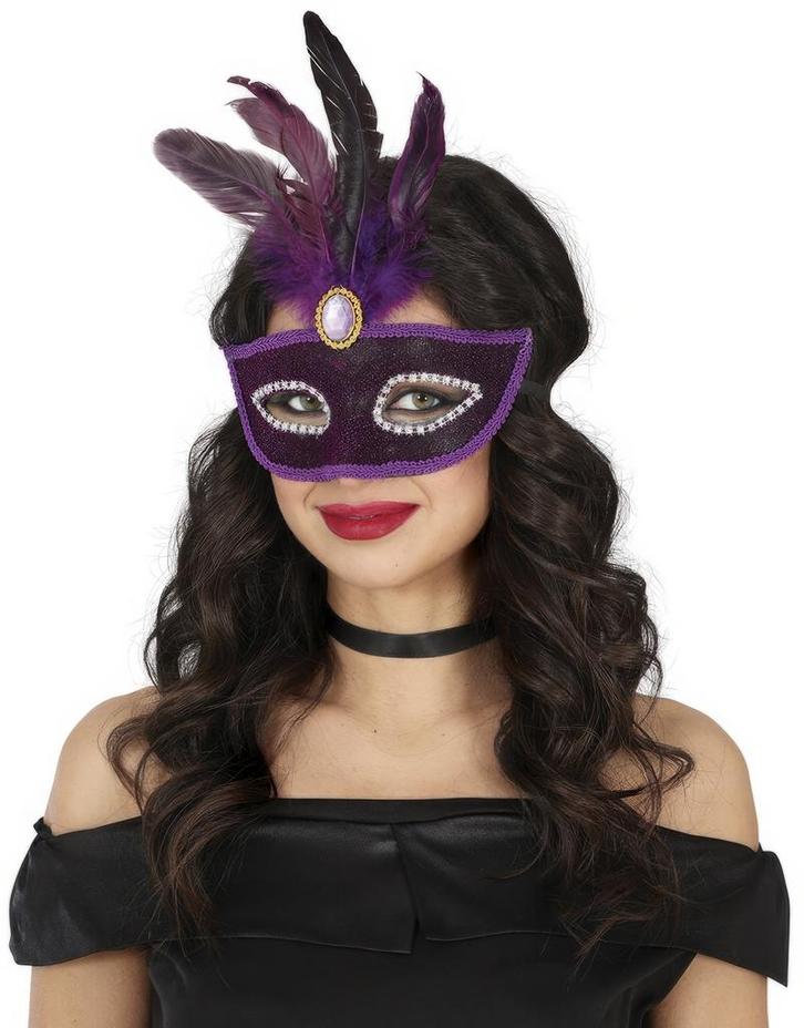 Venetiaans Oogmasker Paars, Hobby & Loisirs créatifs, Articles de fête, Envoi