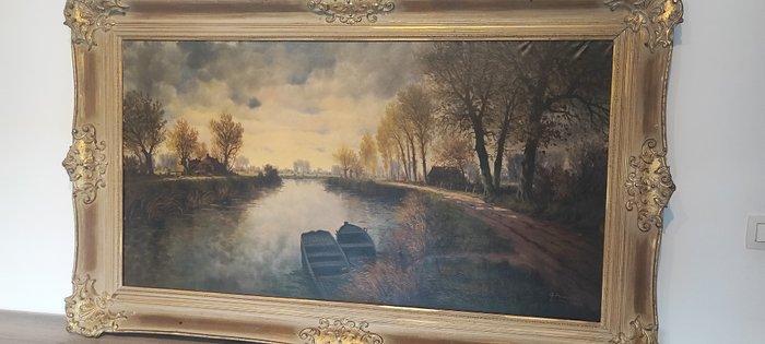 A. Parmentier (1958) - Zeer groot olie schilderij op doek, Antiek en Kunst, Kunst | Schilderijen | Klassiek