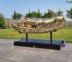 Figuur - XXL 105cm! Crocodile Skull - Brons, Metaal, Hout, Antiek en Kunst