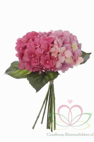 Hortensia Boeketje met *7 PINK ZIJDE Hortensia, Huis en Inrichting, Woonaccessoires | Kunstplanten en Kunstbloemen, Nieuw