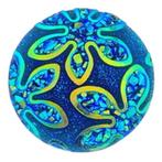 Fako Bijoux® - Click Button - Glitter Bloem - Blauw, Verzenden, Nieuw