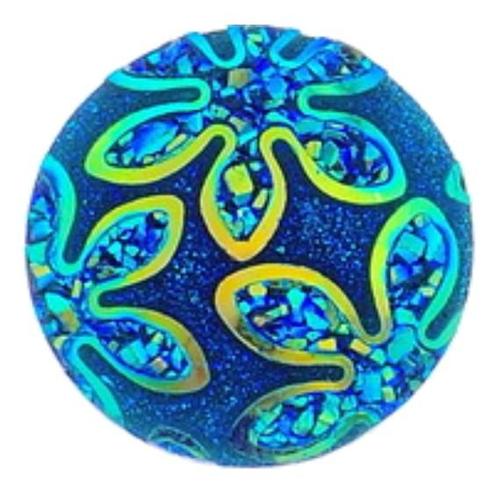 Fako Bijoux® - Click Button - Glitter Bloem - Blauw, Handtassen en Accessoires, Armbanden, Verzenden