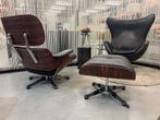 Vitra Eames lounge chair met ottoman, ongebruikt, Nieuw, Leer, Design, Ophalen of Verzenden
