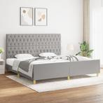 vidaXL Bedframe met hoofdeinde stof lichtgrijs 200x200 cm, Verzenden, Nieuw