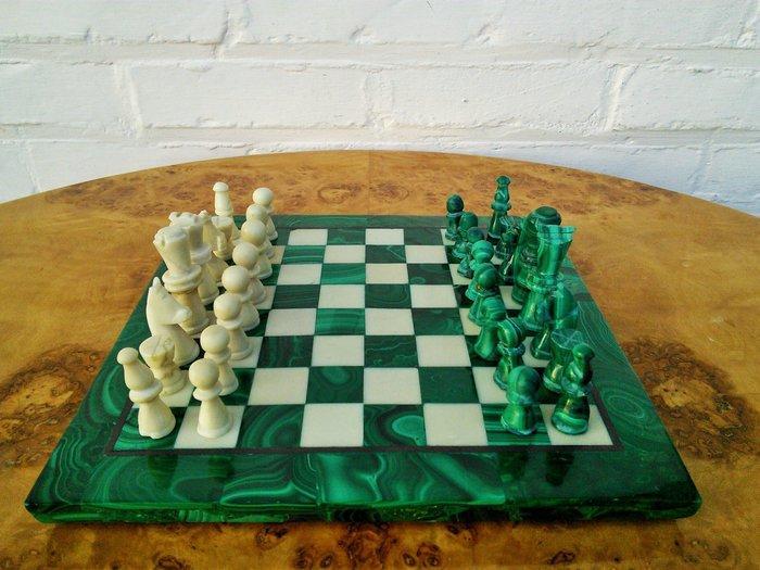 Schaakspel - Malachiet, Antiek en Kunst, Curiosa en Brocante