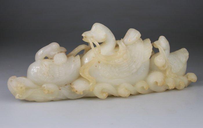 Vogels grote sculptuurstatuette - Eenden op de golven -, Antiek en Kunst, Antiek | Overige Antiek
