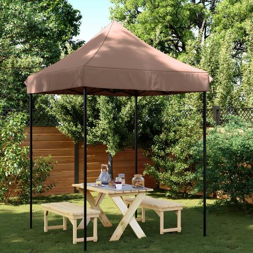 vidaXL Partytent inklapbaar pop-up 200x200x306 cm bruin, Tuin en Terras, Partytenten, Nieuw, Verzenden