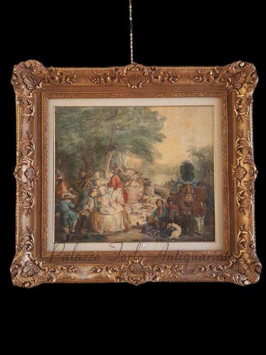 Franse school (XIX) - Riposo durante la caccia, Antiek en Kunst, Kunst | Schilderijen | Klassiek